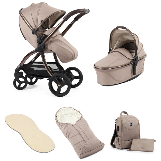 egg 3 Pushchair Bundle - 5 Piece Bundle - Houndstooth Almond