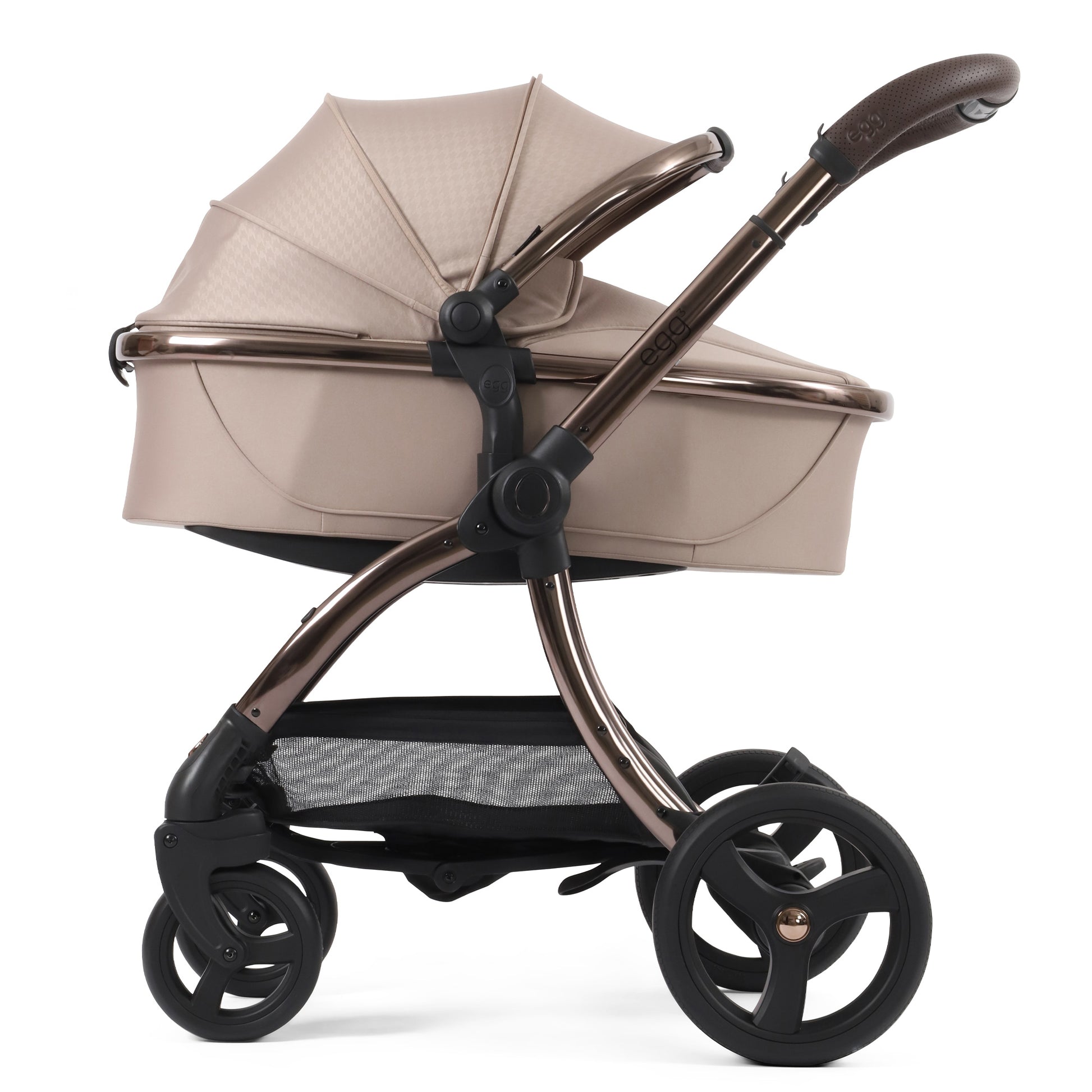 egg3® Stroller & Carry Cot in Houndstooth Almond Bundle