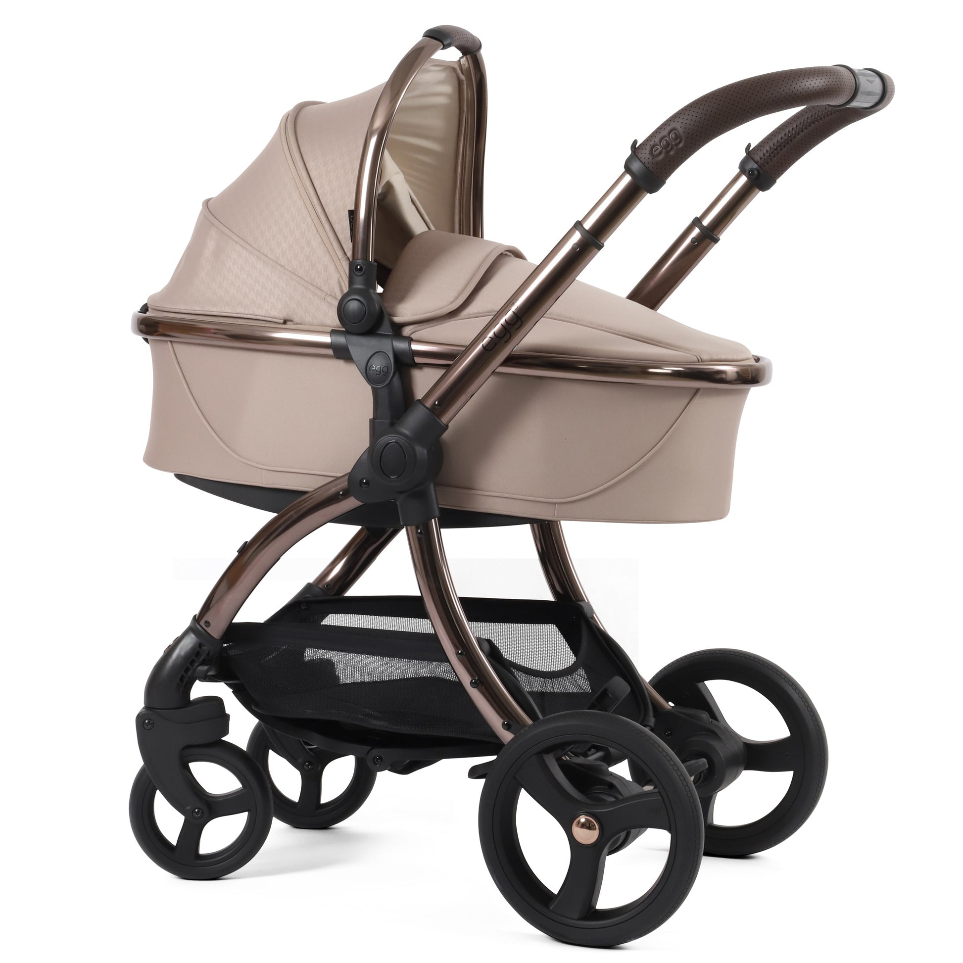 egg3® Stroller & Carry Cot in Houndstooth Almond Bundle