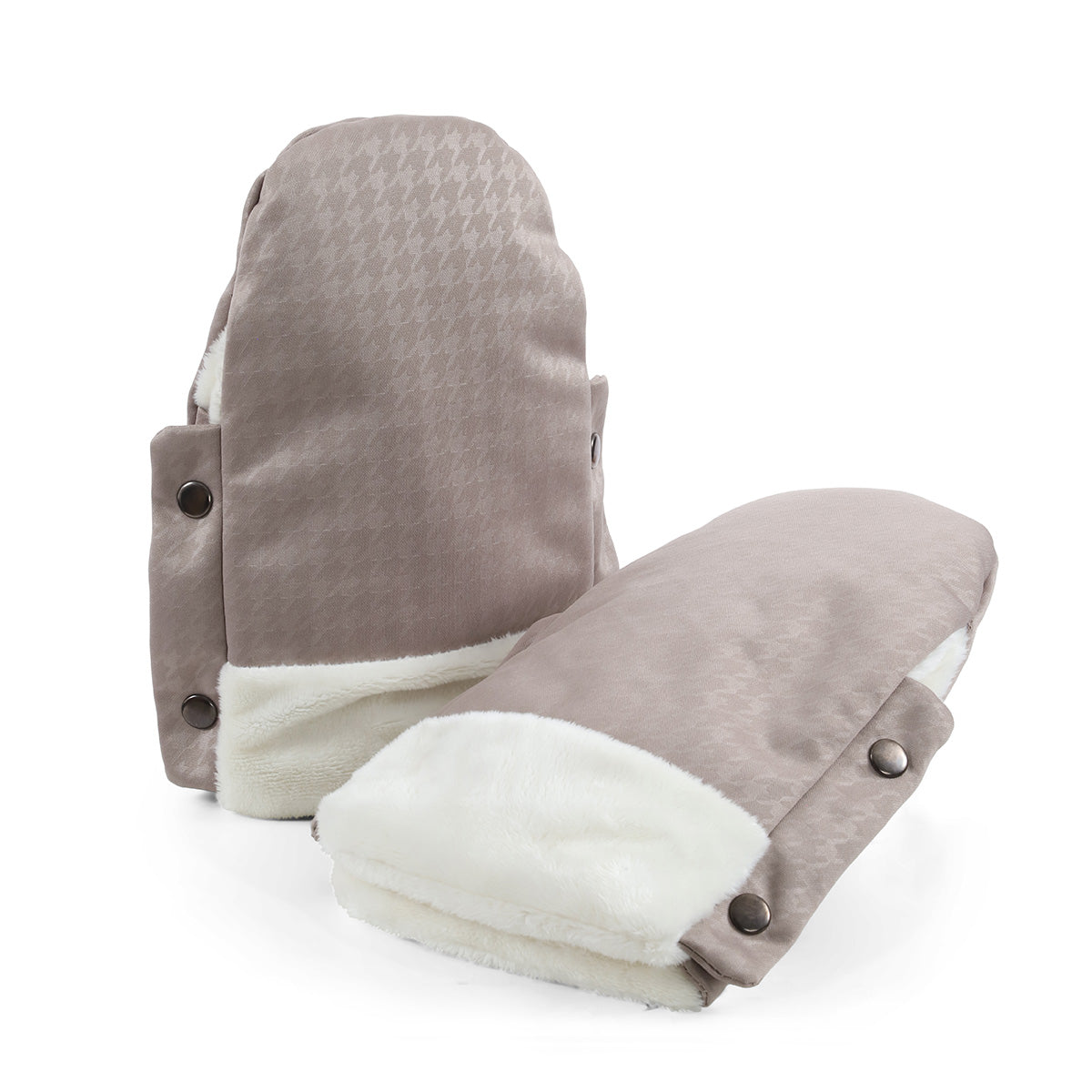 egg Stroller Handmuffs - (Houndstooth Almond)